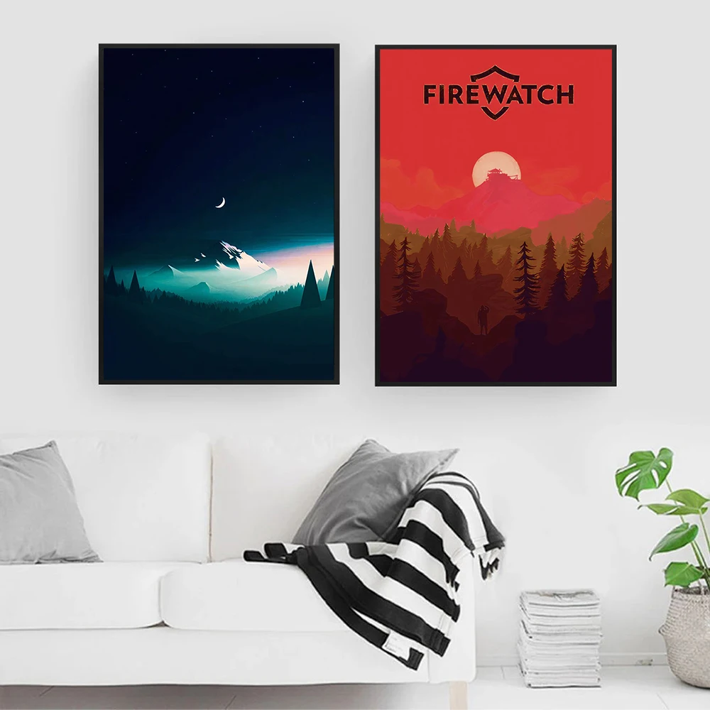 

Minimalism Poster Firewatch Video Canvas Painting The Game Art Print Mountains Modern Wall Picture For Living Room Home Decor