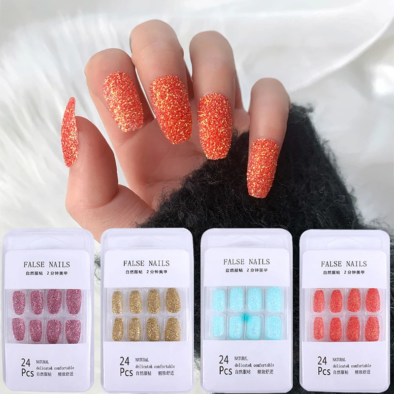 

False Nails Colorful Artificial Full Cover Fake Fingernails Artificial Finger False Nails Colorful Artificial for Women EIG88