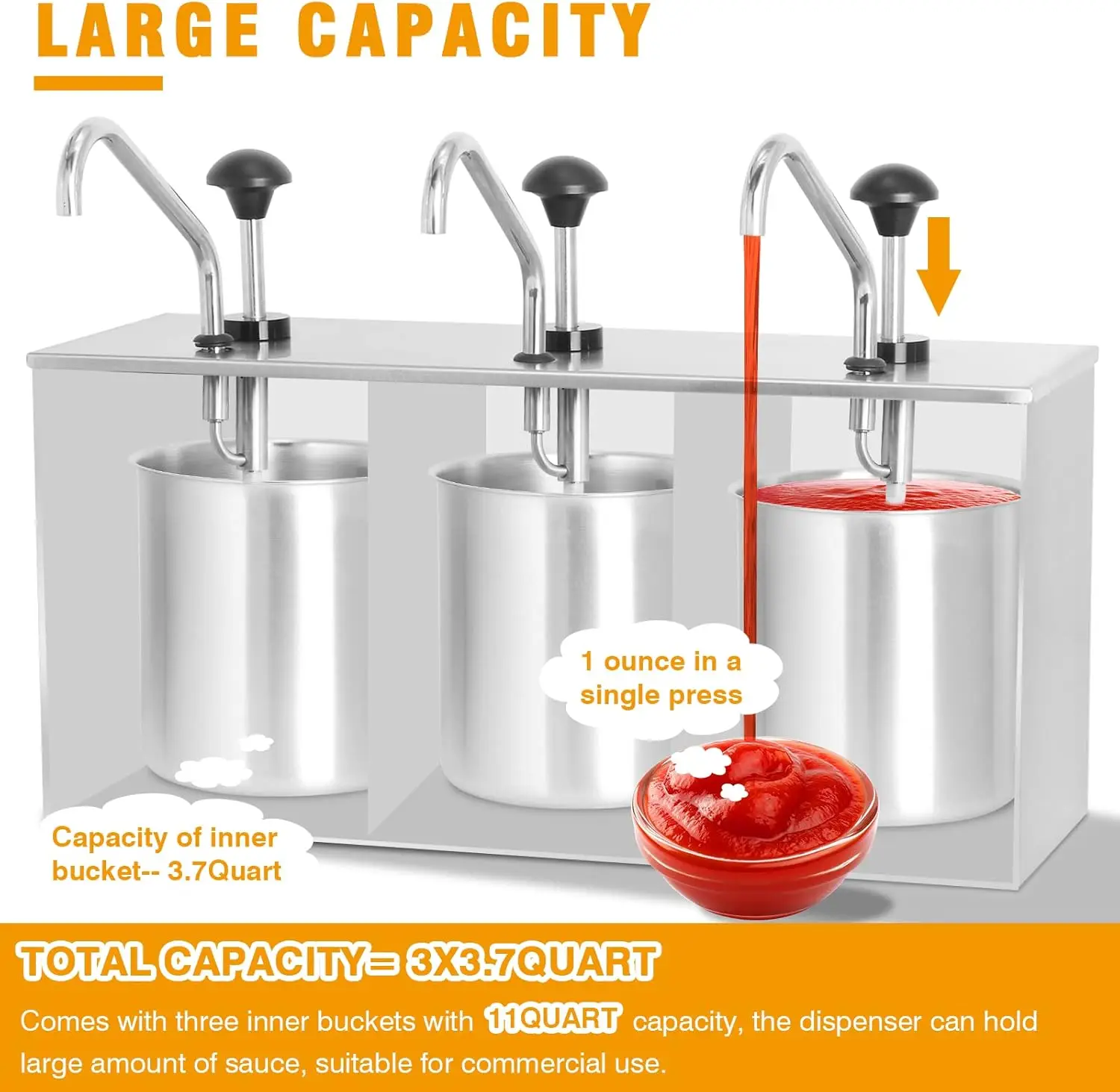 3 ведра быстросъемный насос из нержавеющей стали для специй диспенсер кетчупа