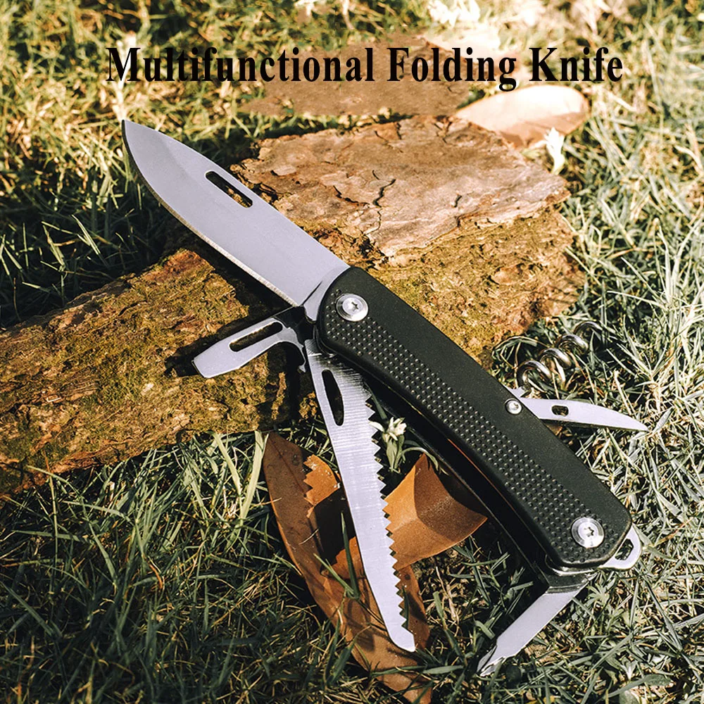 

440 Steel Survival Hunting Knife Outdoor Pocket Folding Knives Camping Equipment Gadgets Multitool Military Tactical Knife
