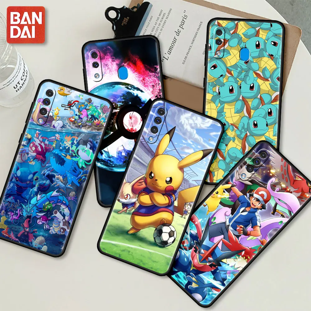 

Anime Pokemon Hot Sale Case For Samsung Galaxy A50 M31 Note 20 Ultra 10 9 Black Phone Cover A70 A30 A20 M52 5G M30s Soft Capa