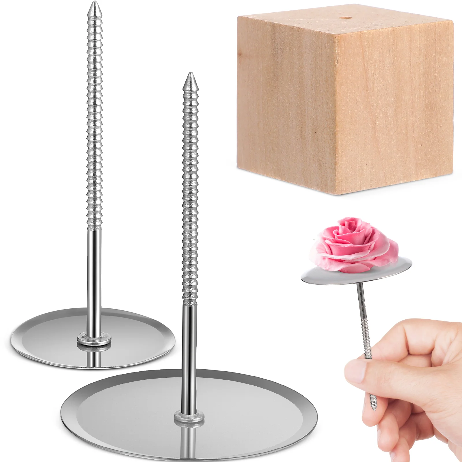 

Decorating Cake Kit Supplies Beginner Baking Tools Icing Flowers Decoration Nails Holder