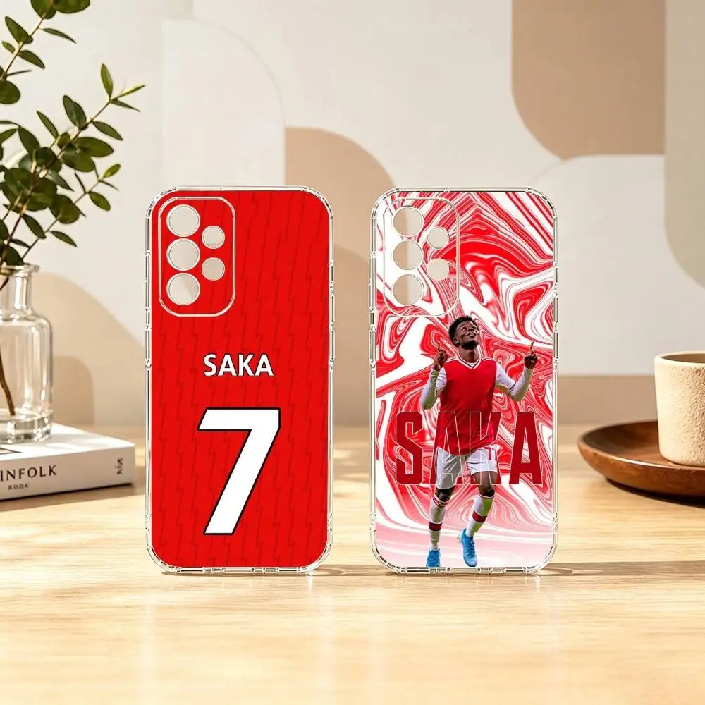 Фото Чехол для телефона Football Sports Bukayo Saka 7, прозрачный, силиконовый, мягкий, для Samsung S25, S24, S21, S22, S23, S30, Ultra, S20, Plus, FE №1
