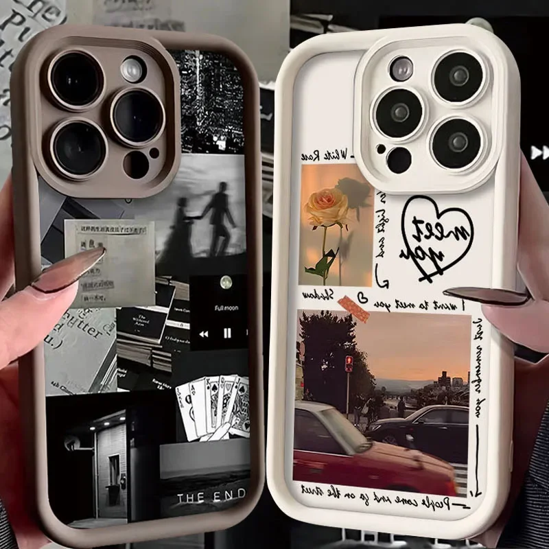 Daily Life Case For iPhone 16 15 14 13 12 11 Pro Max X XS S XR SE 2020 7 8 Plus Soft Silicone Printing Phone Silhouette