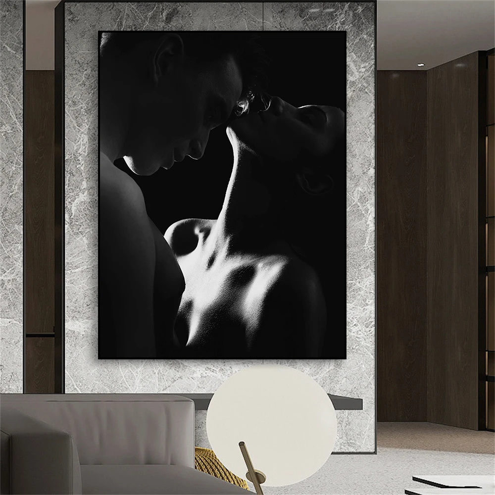 Сексуальный плакат женщины и мужчины черно-белый сексуальные парные принты