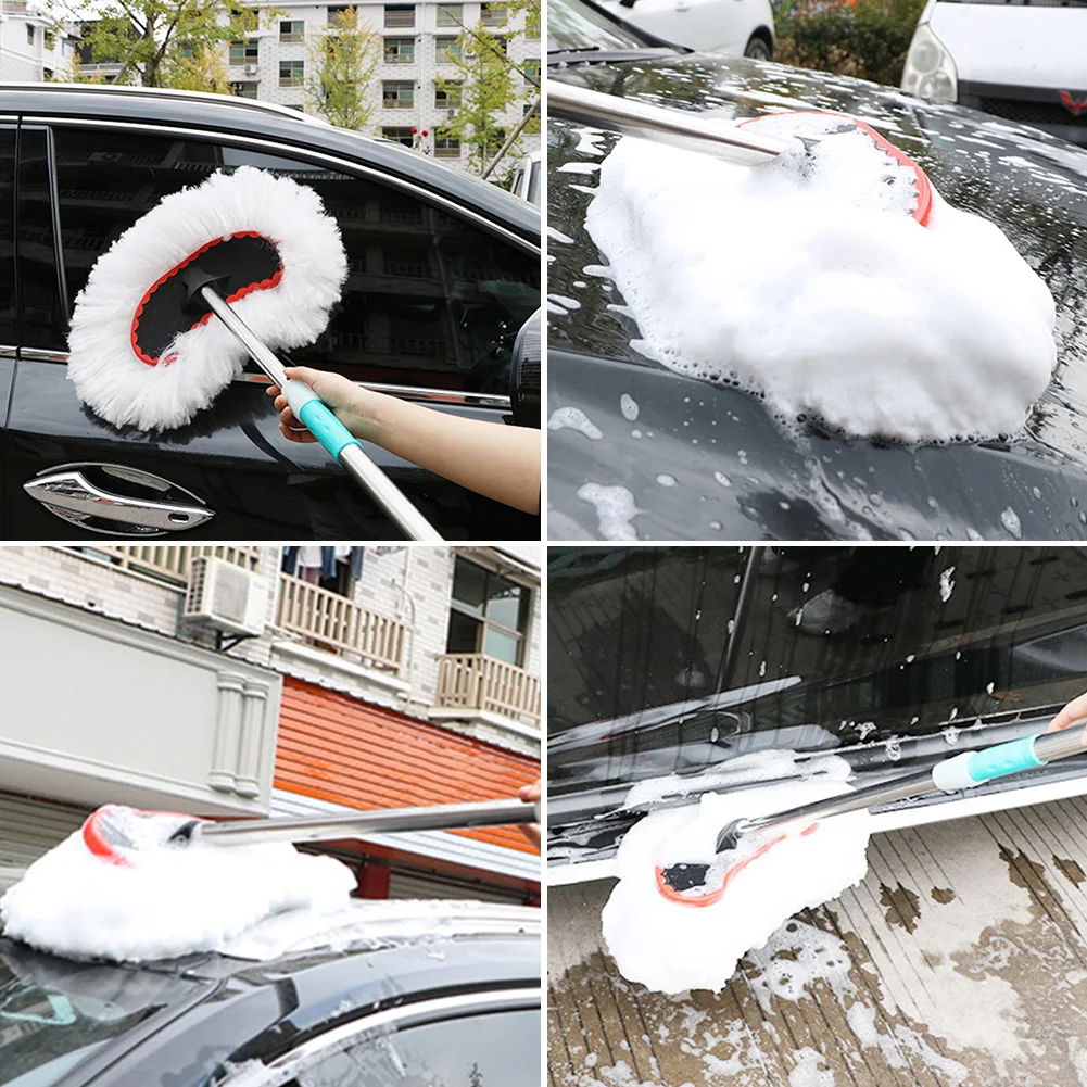 Щетка для мытья автомобиля с длинной ручкой 95 см телескопическая ручка из