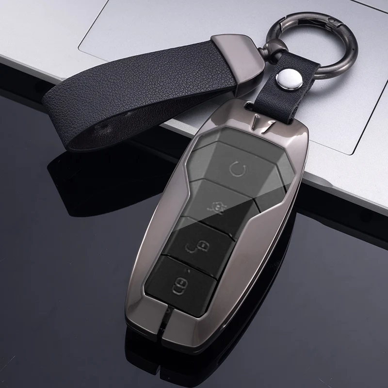 Кожаный металлический чехол для автомобильного ключа BYD Han Ev Tang второго поколения