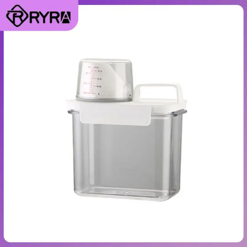 

Dumping Spout Washing Powder Container Plastic Cereal Jar Laundry Detergent Storage Box With Lid And Handle Fully Sealed 1pcs