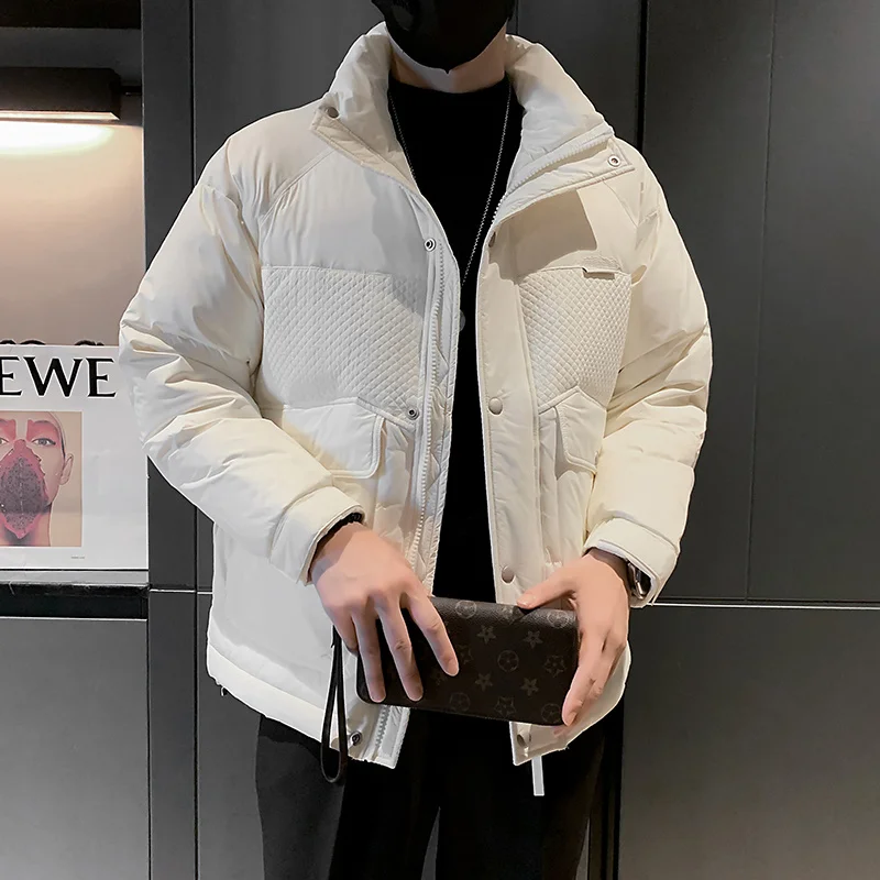 Winter Jacket Men Slim Warm Fashion 3-color Thick Down Jacket Men Korean Thicken Short Coat Mens Parker Clothes M-3XL