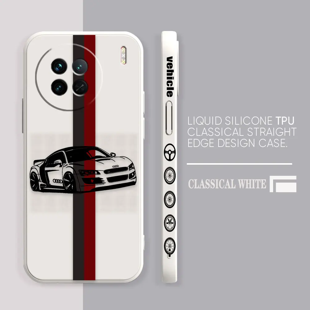 Case For VIVO X21I X21S X23 X27 X30 X50 X60 X70 X80 X90 5G PRO PLUS Colour Case Cover Funda Cqoue Shell Capa Sports Car A-Audi