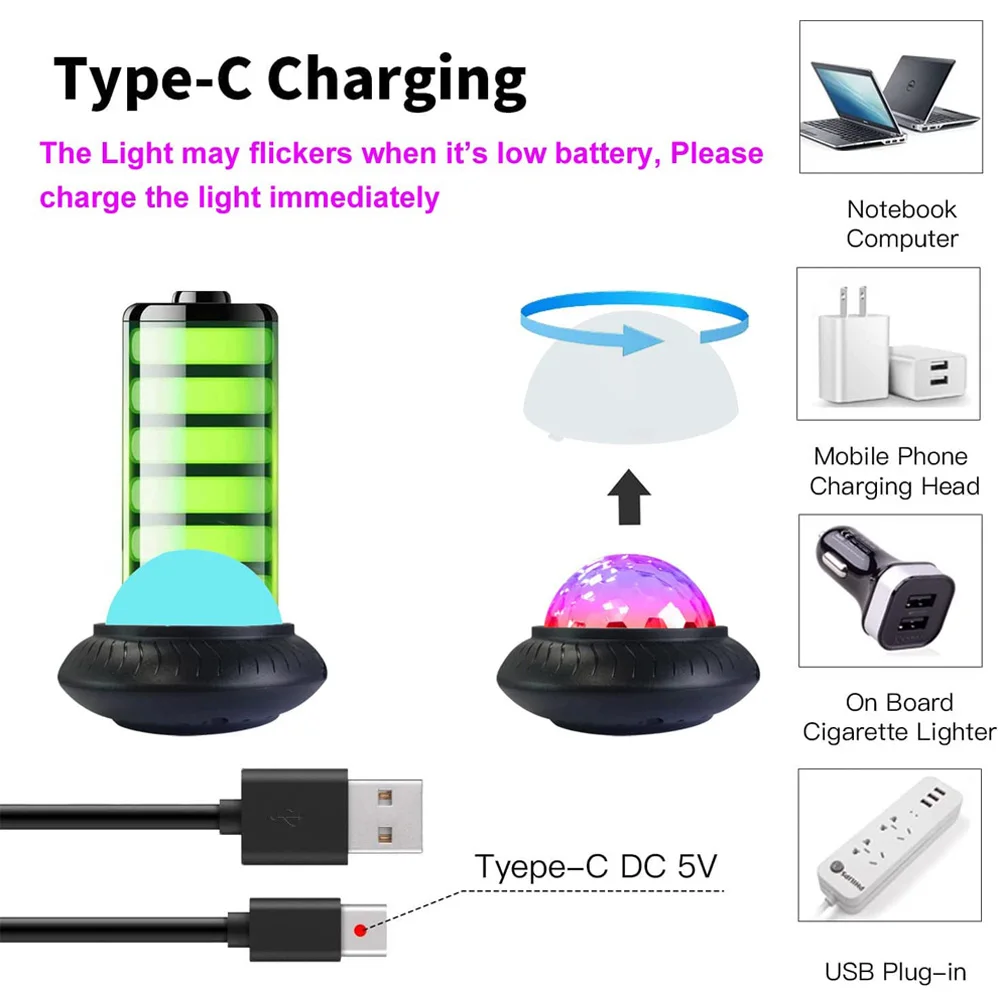 Светодиодный сценический/Ночной светильник RGB 2 в 1 с голосовым управлением