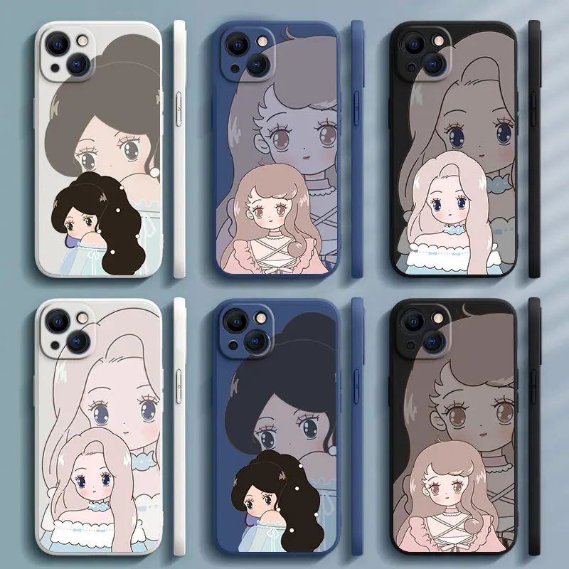 

Disney Princess For Apple iPhone 11 12 13 Max Mini 5 6 7 8 X XR XS Pro Plus TPU Liquid Silicone Cover Funda Soft Phone Case Capa
