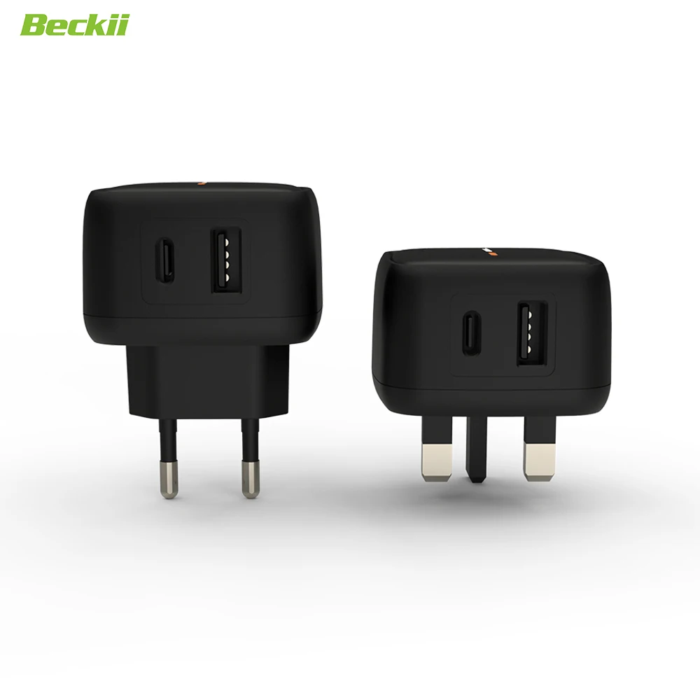 

YC-249AC New Design PD3.0 QC3.0 2 Ports Wall Charger Portable UK 20W USB-C Phone Chargers Adapter For Apple Vivo Oppo samsung