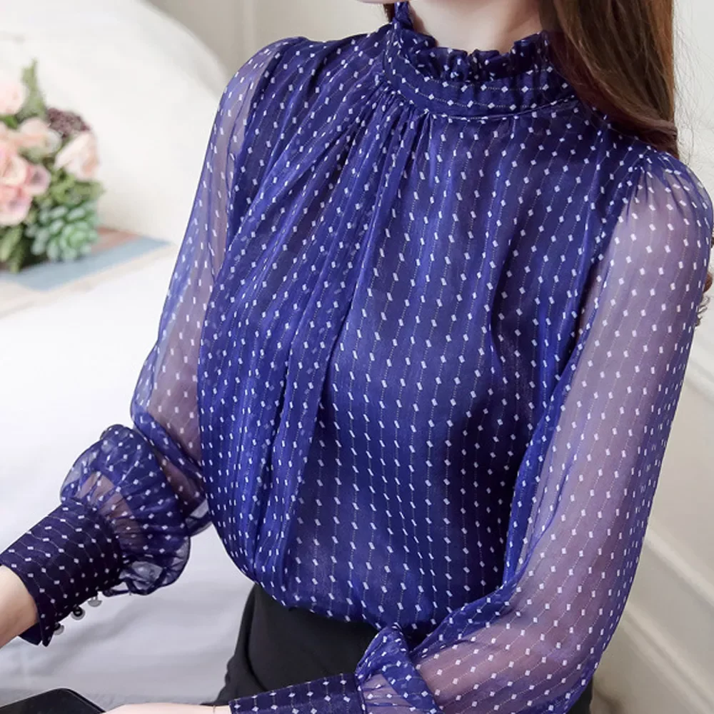 

2022 summer woman top blusa mujer lace chiffon blouse women shirt long sleeve womens tops and blouses ladies