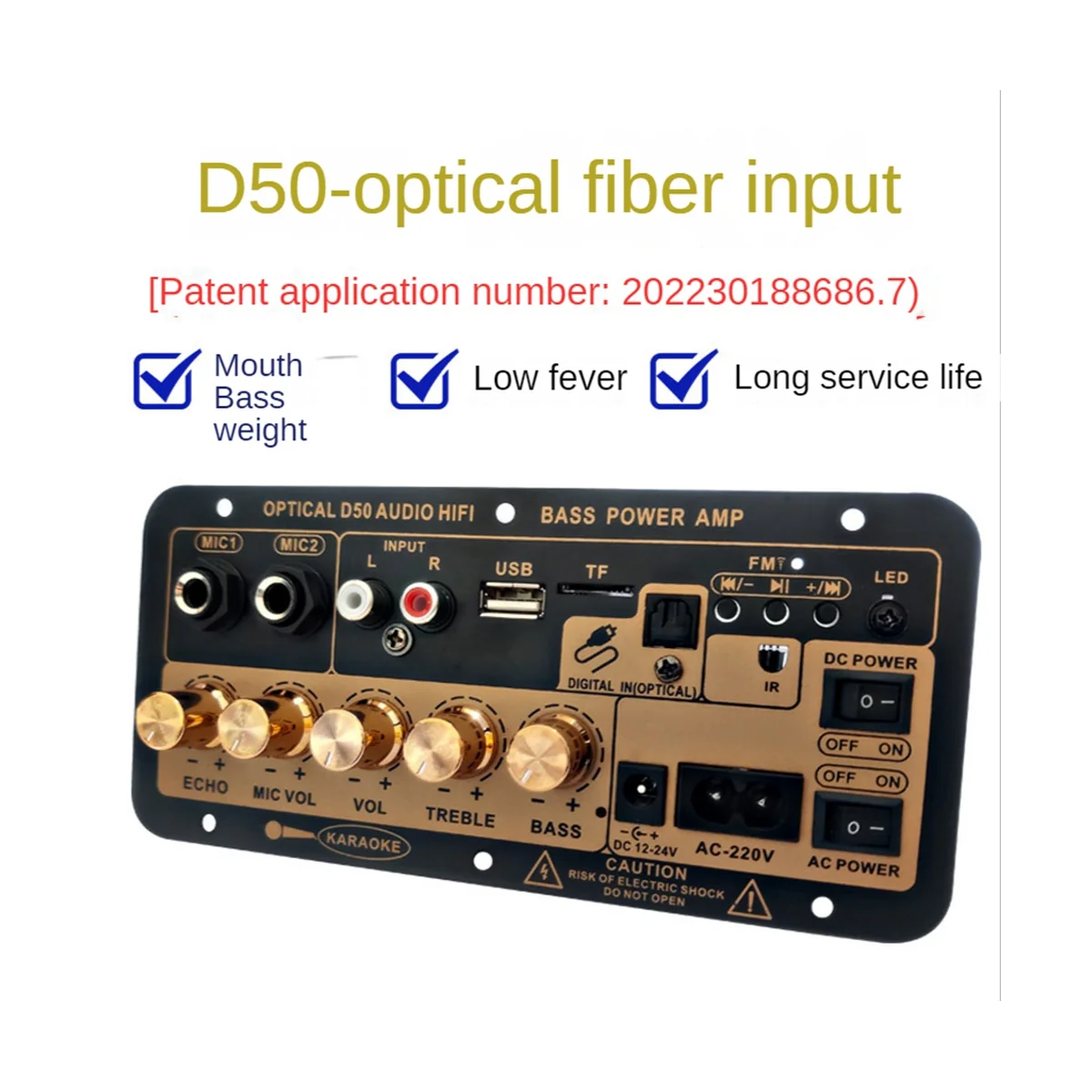 

Digital Bluetooth Stereo Amplifier Board Subwoofer Dual Microphone Karaoke Car Amplifiers Speaker US Plug