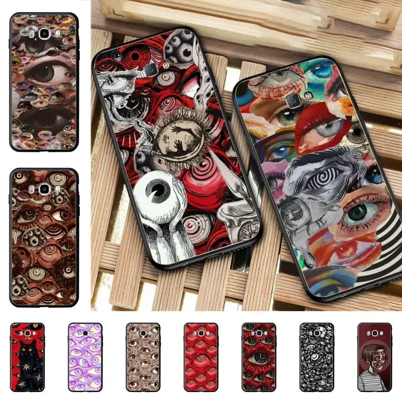 

Scary Face Eyes Phone Case for Samsung J 2 3 4 5 6 7 8 prime plus 2018 2017 2016 core