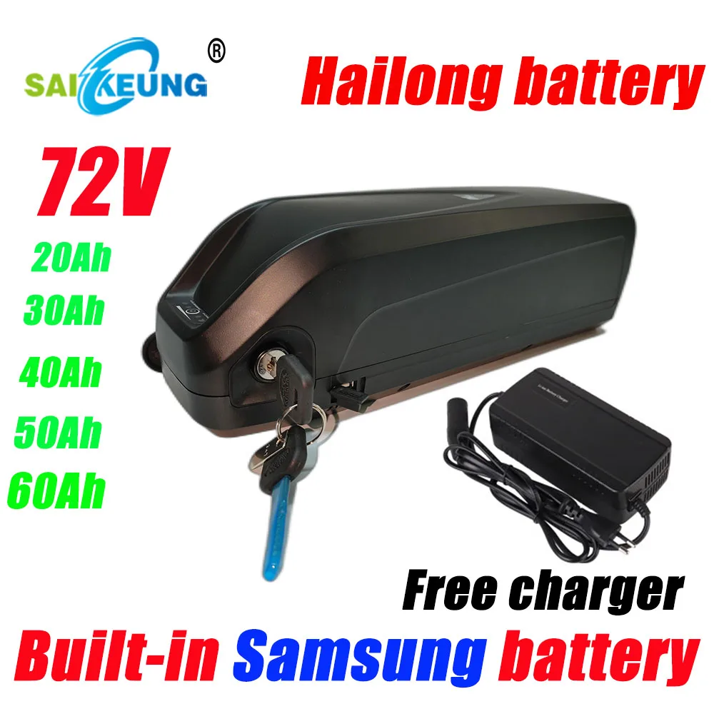 Rechargeable Electric bicycle battery 72V 20 30 40 50AH 60AH Hailong Samsung 18650 battery pack electric scooter lithium battery