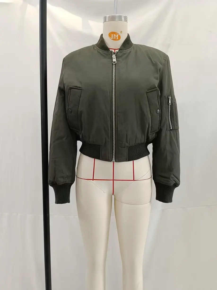 Женская куртка-пилот на молнии с карманами осень/зиму