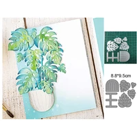 flower pot with leaves 2022 new arrivals cutting dies metal scrapbooking decoration embossed photo album card diy art stamp