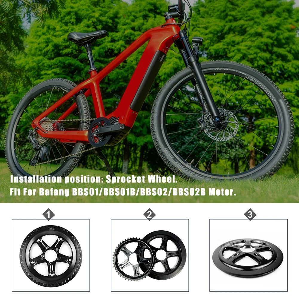 Для Bafang BBS01B BBS02B средняя цепная колесо двигателя звездочка 44T 46T 48T 52T