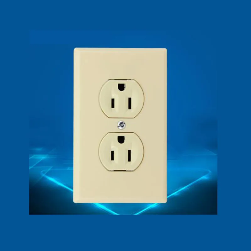 

American Standard 5-15R 125V wall power socket double 15A 3 hole plug