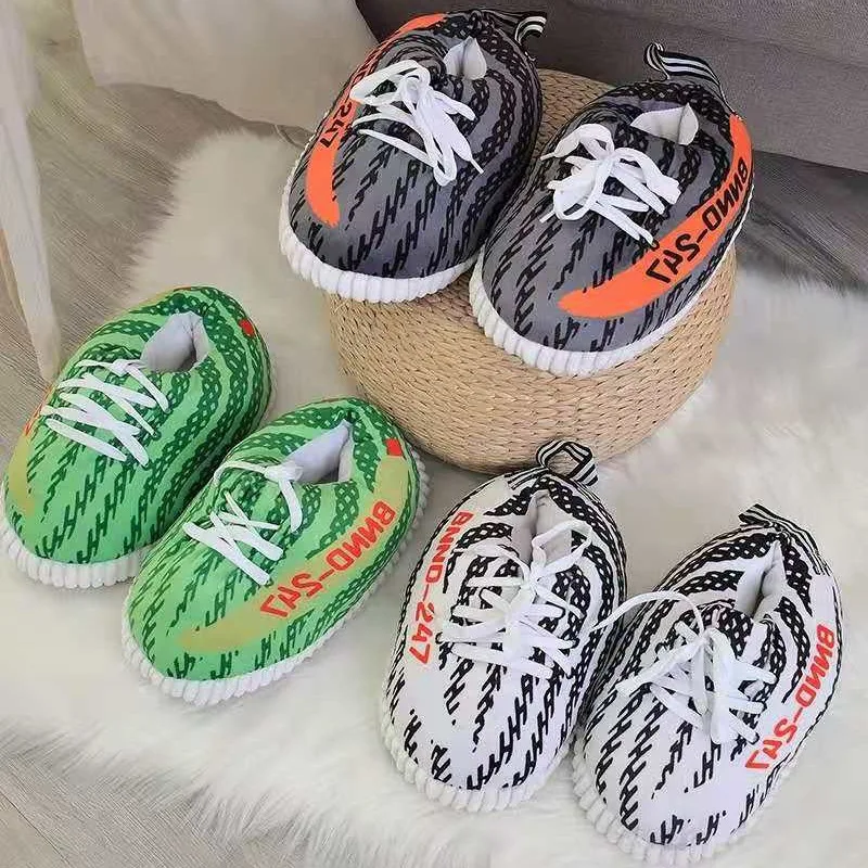 

2022 New Funny Slipper Men And Women Fashion Shoes 36-44 Free Size Indoor And Outdoor Two Style Cute Plushed Shoes Winter
