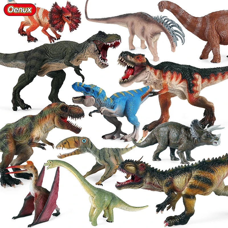 

Oenux New Jurassic Dinosaurs Figurines Savage T-Rex Dilophosauridae Pterodactyl Model Action Figures PVC Collection Kid Toy Gift