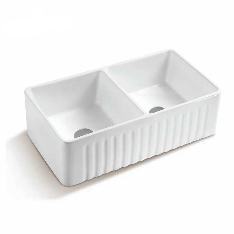 Кухонная раковина с двойной чашей передняя 33x18 сеткой и фильтром