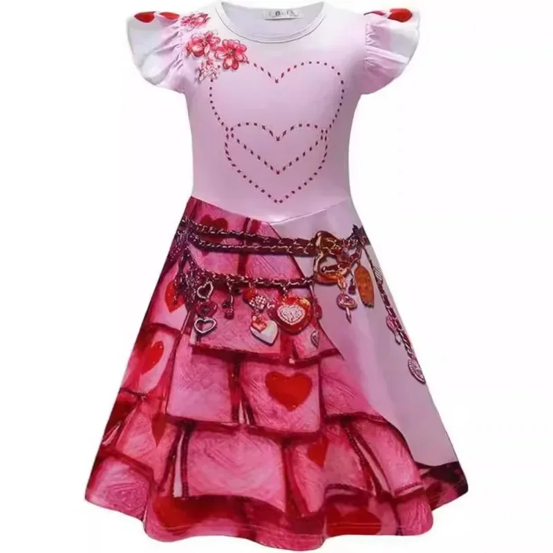 Movie Rise of Red Mal Cosplay Costume Evie Disguise Dress Uniform Suit for Kids Outfit Halloween Carnival Party Clothes Roleplay