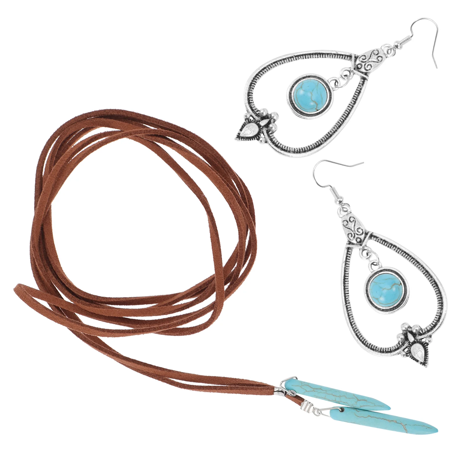 

1 Set Turquoise Jewelry Women Jewelry Sets Women Bohemian Necklace Earrings