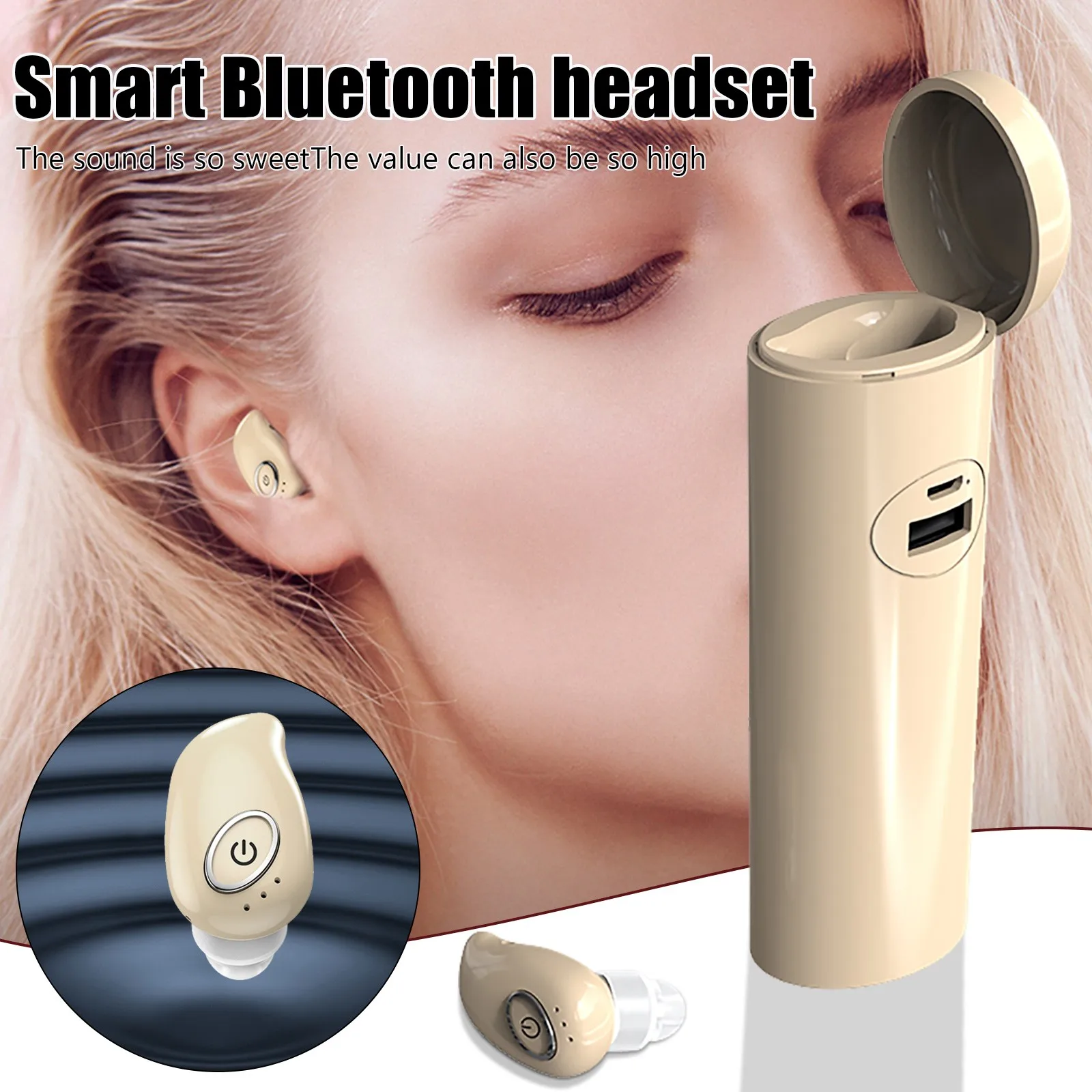 Bluetooth-гарнитура для звонков 2 уха цвет в ассортименте