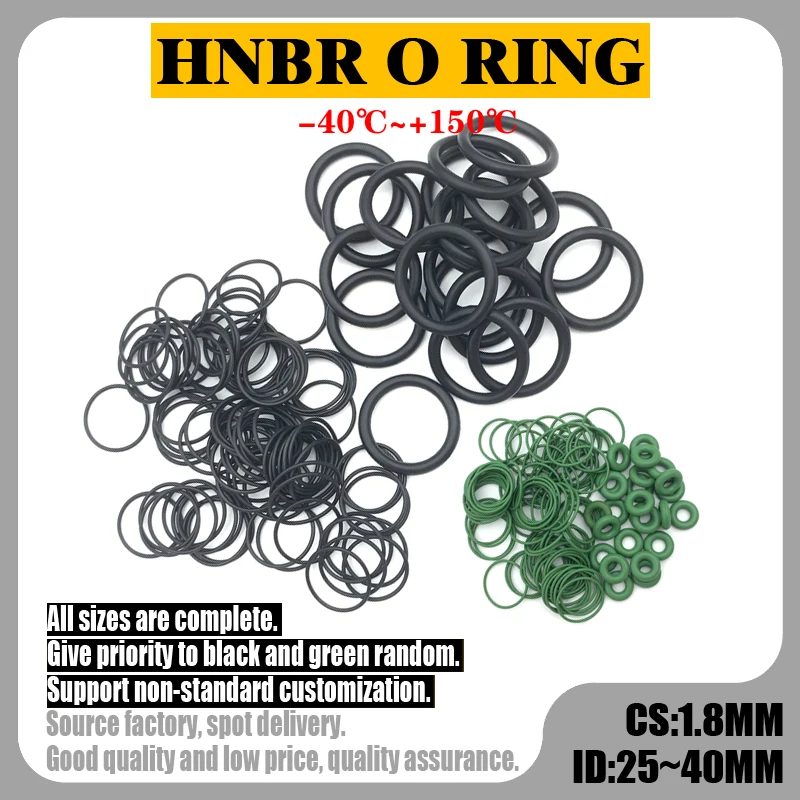 

Hydrogenated Nitrile O Ring Gaskets CS 1.8mm ID 25 ~ 40mm Automobile NBR Rubber Round O Type Corrosion Oil Resistant Seal Washer