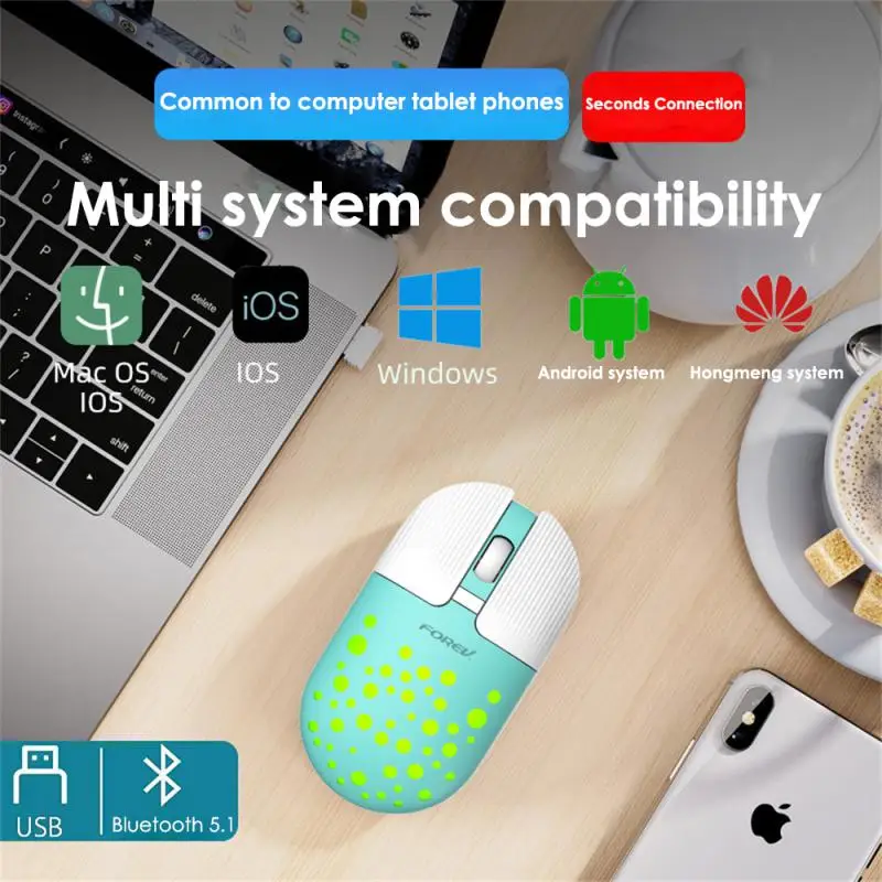 

2.4G Wireless Mouse RGB Light Colorful Hole Gaming Mouse Rechargeable USB Desktop PC Computers Aouse Laptop Mice Gamer 2022 Cute