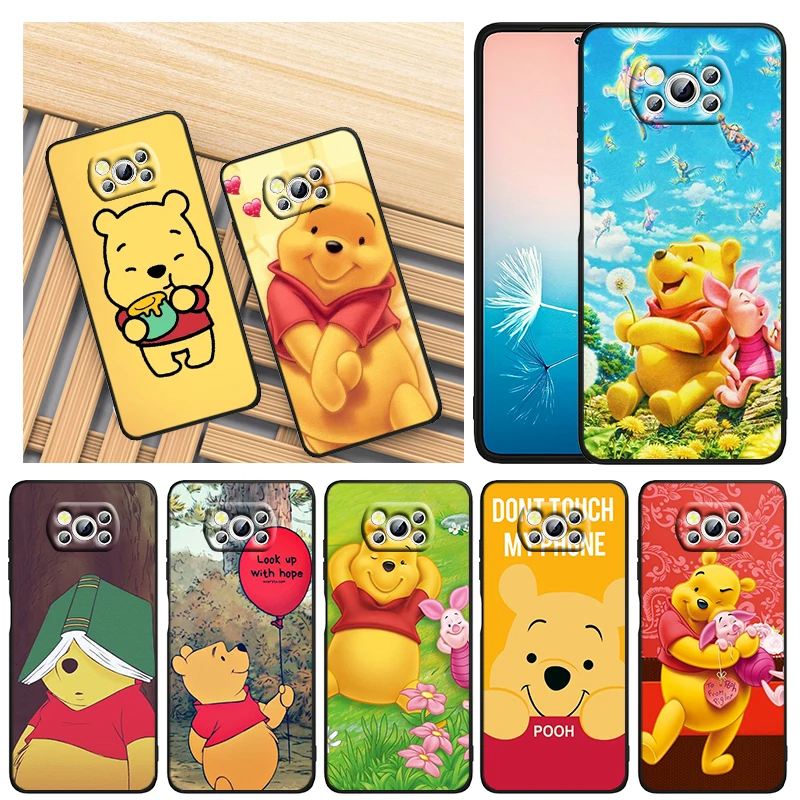 

Winnie the Pooh Disney For Xiaomi Civi Mi Poco X4 X3 NFC F3 GT M4 M3 M2 X2 F2 Pro C3 4G 5G Black Soft TPU Capa Phone Case
