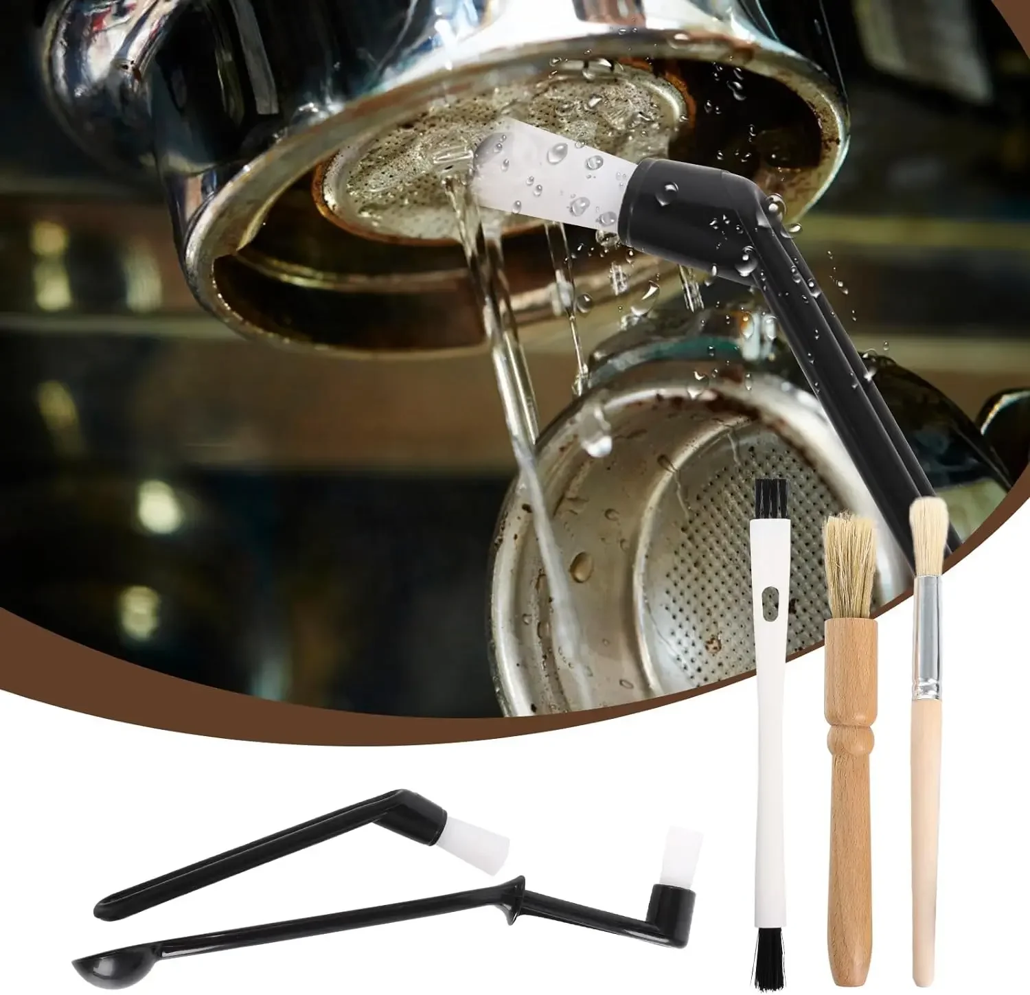 Набор кофейных кистей многоразовый семейный набор включает деревянную