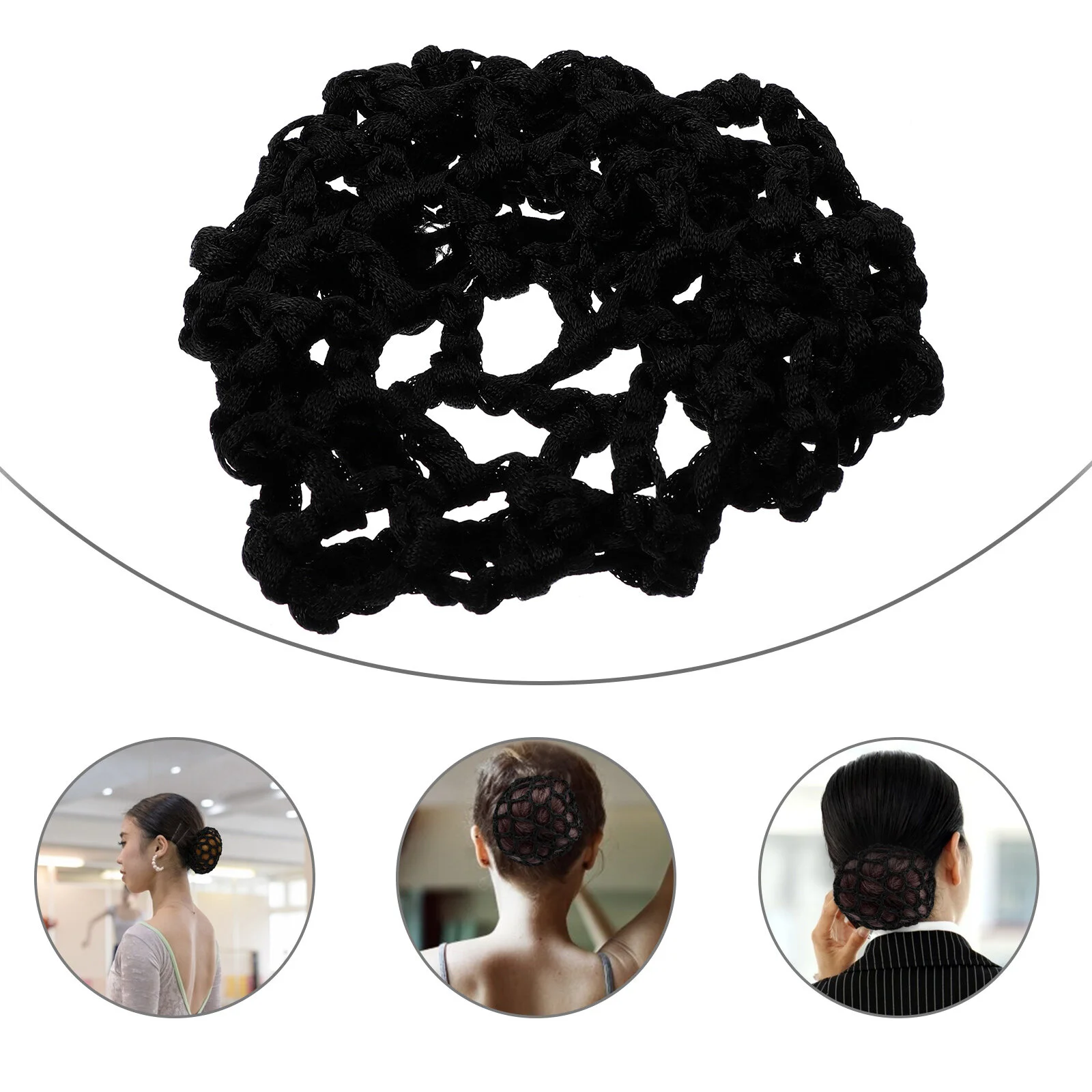 

Steamed Bun Dance Headwear Women Snood Dancer Ballet Hair Crochets Hairnet Invisible
