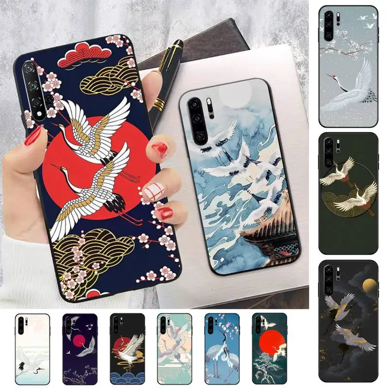 

Chinese Cranes Phone Case for Huawei Honor 10 i 8X C 5A 20 9 10 30 lite pro Voew 10 20 V30