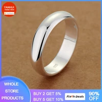 yanhui simple couple round stainless steel ring tibetan silver wedding bands lovers jewelry gift for menwomen