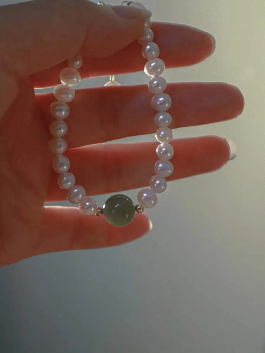 100% натуральный Нефритовый камень и пресноводный жемчуг 14K позолоченный женский