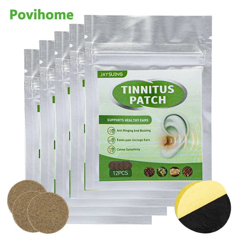 

12/36/60Pcs Ear Tinnitus Treatment Patch Herbal Ringing Buzzing Relief Plaster Headache Hearing Loss Stickers Chinese Medicines