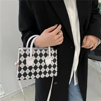 2022 new harajuku square plaid womens shoulder bag korean fashion shopper bag messenger bag ulzzang y2k vintage womens handbag
