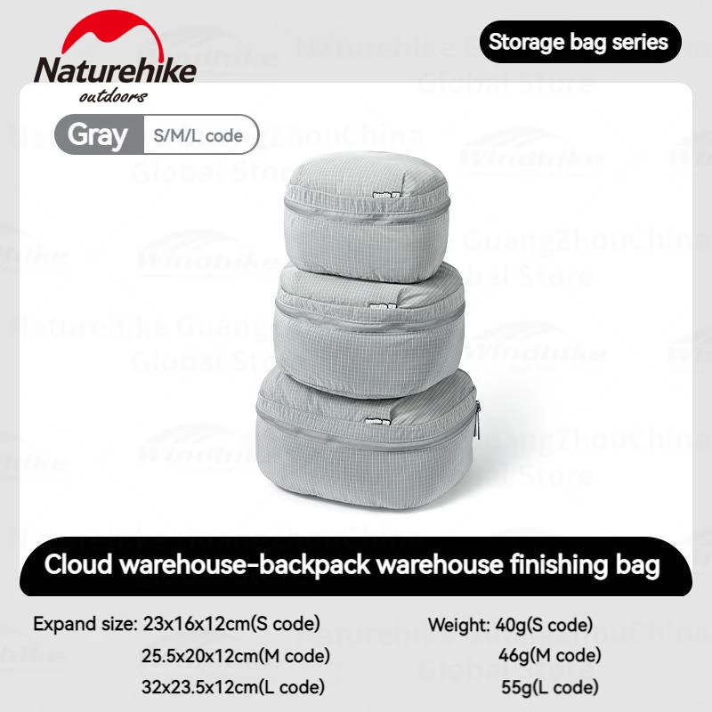 

Naturehike набор органайзеров для путешествий 3 шт., фиолетовый/серый, нейлон