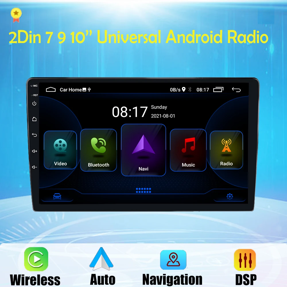 Автомагнитола 2DIN на Android 10, мультимедийный видеоплеер, Универсальная автомобильная стереосистема с GPS-картой для Volkswagen, Nissan, Hyundai, Kia, Toyota
