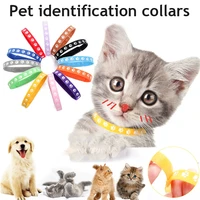612pcs colorful dogs collars puppy newborn pet identify collar adjustable nylon kitten whelping id collar bands pet accessories