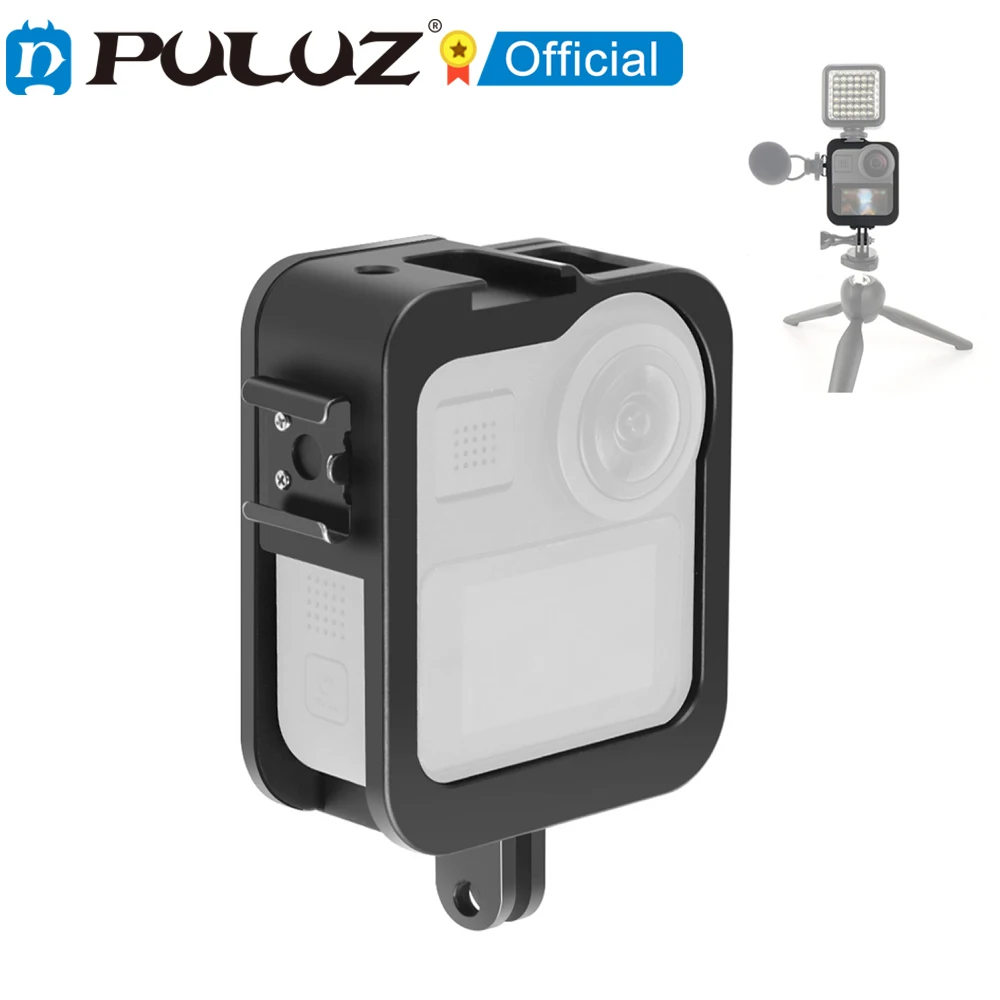 

PULUZ Aluminum Alloy Protective Cage Frame Cover with Cold Shoe for GoPro Max Sports Action Cameras Go Pro Accessories
