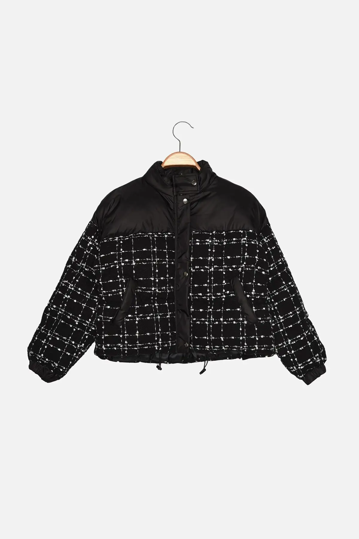 

Trendyol Oversize Tweed Fabric Crop Inflatable Coat TWOAW22MO0248