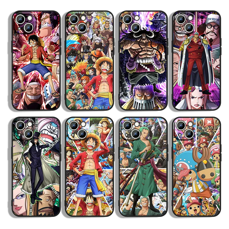 

Anime One Piece For iPhone 13 12 mini 11 XS Pro Max XR X 8 7 6S 6 Plus 5 5S SE 2020 Black Phone Case Cover Capa