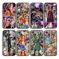 anime one piece for iphone 13 12 mini 11 xs pro max xr x 8 7 6s 6 plus 5 5s se 2020 black phone case cover capa