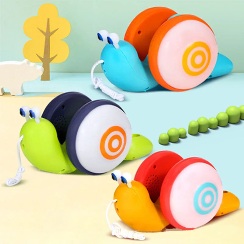 

Pull String Cartoon Snail Car Toy Baby Learn To Crawl&Pull Toy with Light&Music Children's Early Education Toys Baby Toddler Toy