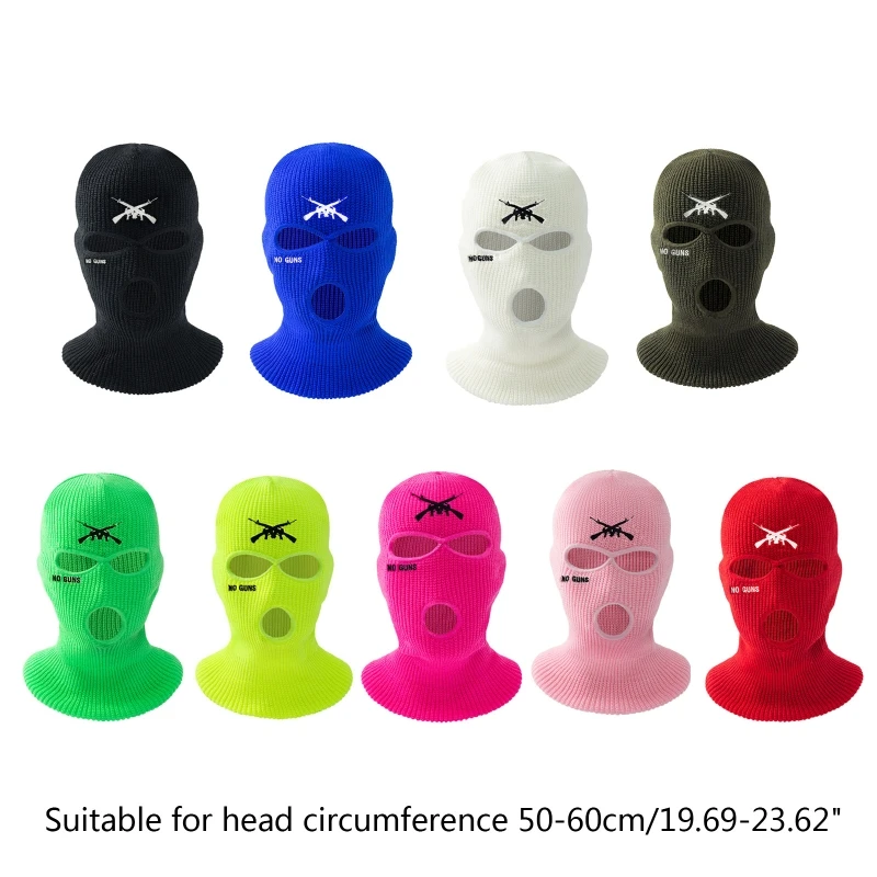 

Balaclava Face Mask Motorcycle Tactical Face Shield Embroidery Ski Mask Cold-proof Full Face Mask Cosplay Gangster Mask